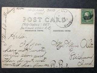RPPC - Midland OH - Ohio - RR Depot - Clinton County - B&O Railroad Station - Real Photo 3