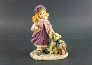 Boyds Figurine Of A Young Girl And Her Dog