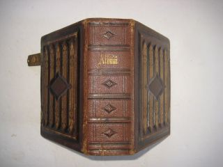 C.  1860 Leather Photo Album With 18 Cdv 