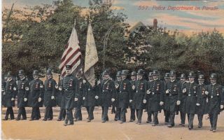 Police Department On Parade Chicago Illinois Postcard 1912