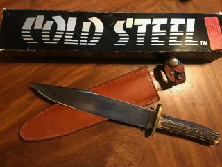 Cold Steel Trail Master Stag Handle Carbon V Fixed Blade