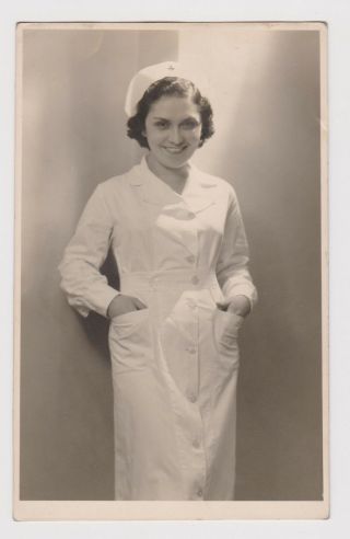 Young Lady Medic Nurse Portrait Vintage Ww2 Orig Photo (53023)