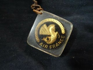 Air France Air Lines Vintage Old Plastic Keychain Key Ring Holder Rare