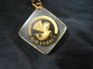 Air France Air Lines Vintage old plastic Keychain Key Ring Holder rare 4