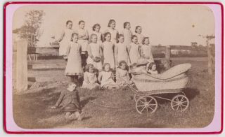 Norfolk Cdv - Dickleburgh,  Nineteen Children From The Rose Cottage Home For Girls