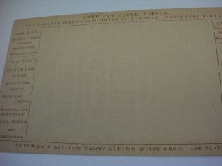 1873 Us Postal Card 1 Cent Oak Hall Advertising Big Hole Watermark Scarce