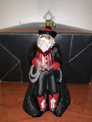 RARE Christopher Radko Cattle Barons Ball Special Limited Edition Cowboy Santa. 4