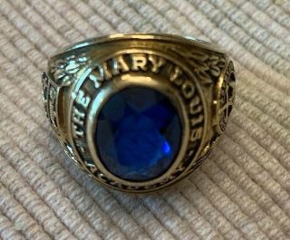 10k Gold Vintage Class Ring From The Mary Louis Academy 1963 Size 6.  5 11 Grams