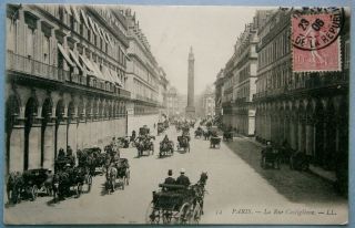 84.  Paris France Postcard - Le Rue Castiglione,  Pre 1910