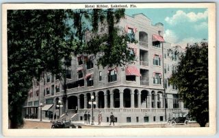Lakeland,  Florida Postcard Hotel Kibler Street View C1930s