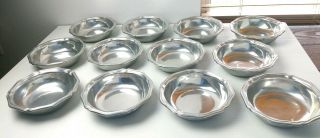 12 Wilton Armetale Rwp Pewter Queen Anne 7 " Cereal Soup Bowls