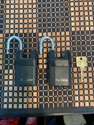 Set Of Two Medeco Professional High Security M3 Locks With One Key Only