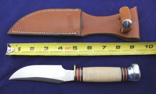 Marbles Bison Hunting Knife Gladstone USA Light Curly Maple Handles w/Sheath 9