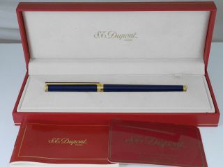 S.  T.  Dupont Classic Laque De Chine Blue Lacquer Fountain Pen Ef