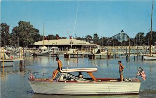Cedar Point Sandusky Ohio 1960s Postcard Amusement Park Million Dollar Marina
