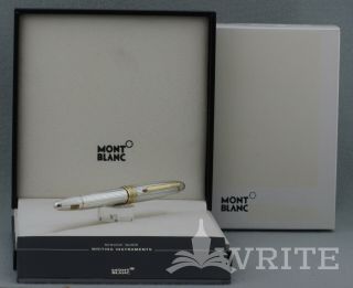 Fountain Pen Montblanc Meisterstuck Solitaire Le Grand 146 Sterling Silver Nib F