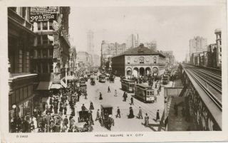 York City – Herald Square Real Photo Postcard Rppc - 1910