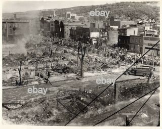 10 " X 8 " Vintage Photo May 31,  1945 Destructive Fire In Mahoney City,  Pa.