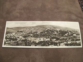 Early Double Panoramic Postcard - Verduta Generale Di Ain - Karem Jerusalem
