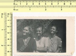 Three Women Abstract Portrait Ladies Females Vintage Old Photo Snapshot