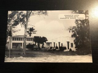 Standard View Roadside Postcard - - Florida - - Charlotte Harbor - - Motel - - Bayshore Dr