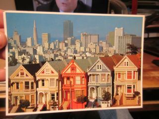 Vintage Old Postcard California San Francisco Full House Painted Victorian Homes
