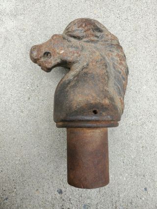 Antique Cast Iron Horse Head Hitching Post Top 19th Century Brunerville Pa