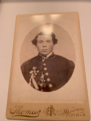 Civil War Id Cabinet Card Martin Olsen Grinder 12 Wisconsin Infantry 2