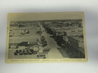Vintage Rppc Post Card Imperial Valley Ca Main Street Scene