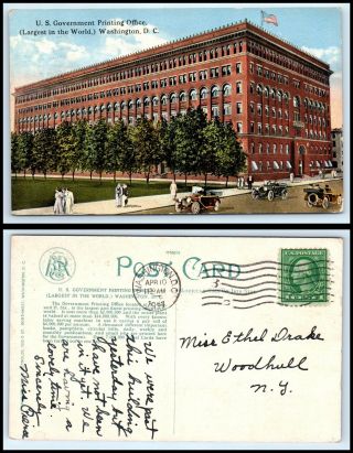 Washington Dc Postcard 1917 Printing Office K28