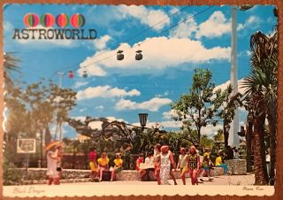 Black Dragon Ride At Astroworld Amusement Park,  Houston Texas Tx Postcard C1973