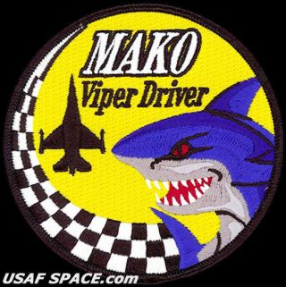 Usaf 93rd Fighter Squadron - Mako Viper Driver - Macdill Afb,  Fl - Patch