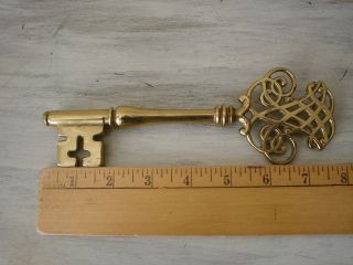 Brass Ornate Decorative Skeleton Key 8 " Long Heavy In