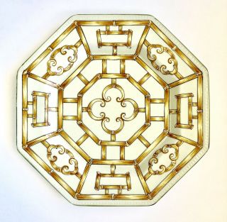 Exotic Look Andrea By Sadek 10 1/4” Decorative Octagonal Plate - Bamboo Motif