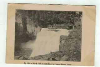 Id Snake River Idaho Antique Post Card Big Falls On North Fork Fremont County