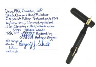 Circa 1912 Conklin 2p Bchr Crescent Filler Fountain Pen,