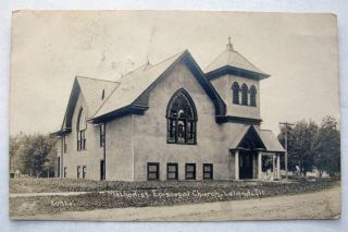 Methodist Episcopal Church Leland Ill.  Rppc Real Photo Postcard C.  1918;h603
