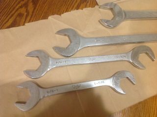 4 Huge Mac 1 5/8,  1 3/4,  1 7/8,  2 " Chrome 4 Way Open End Angle Head Wrenches