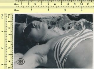 010 Bikini Woman With Shades Abstract Beach Close - Up Swimwear Lady Old Photo