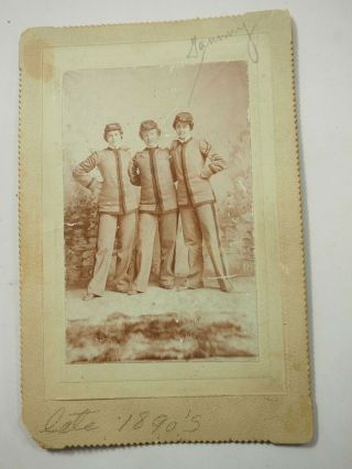 3 Women In Military Uniforms Cabinet Photo 3.  25 X 5 " Circa Late 1890