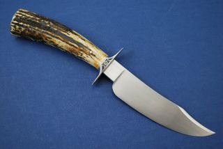 Jerry Fisk Southwest Trail Bowie - Stag Knife Knives Fisk Engraved 2