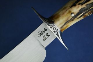 Jerry Fisk Southwest Trail Bowie - Stag Knife Knives Fisk Engraved 4