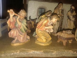 Nativity Set - Ulrich Bernardi - Anri - 1986 - Italy Stable and 14 Figurines 5