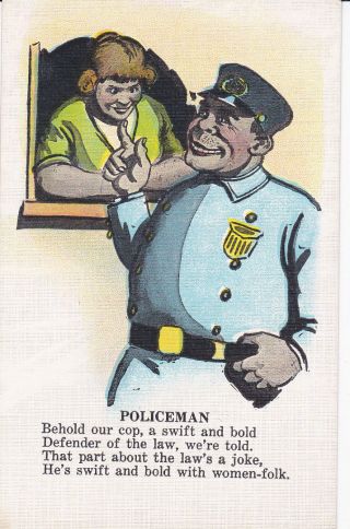 Policeman - Defender Of The Law,  Flirting With A Woman,  1900 To 1910s