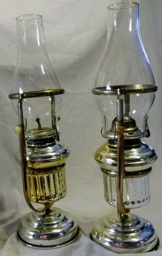 2 EAGLE Ship Swing oil lamps 1950 ' s - 1960 ' s Wall Mount Table Top 2