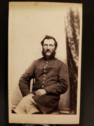 Cdv Civil War Soldier By Patterson & Johnson,  Racine,  Wis.  2c Stamp On Back.