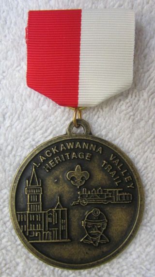 Lackawanna Valley Heritage Trail Medal Boy Scout Bsa Pin Vtg Award Scouts Badge
