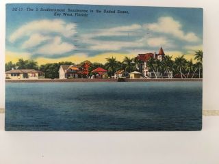 Key West Florida Postcard 3southernmost Houses In U.  S.