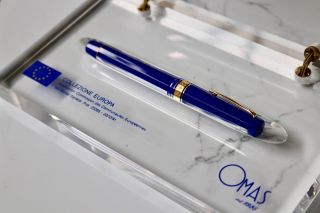Omas Europa Blue Fountain Pen Limited Edition - 3339/3500 - F Nib - Box & Papers