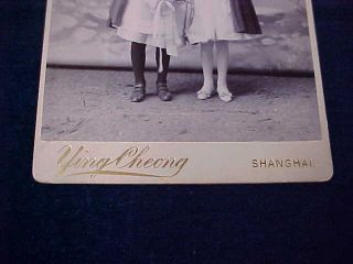 Orig Vintage Chinese China Real Photo Ying Cheong Shanghai 2 Children 3